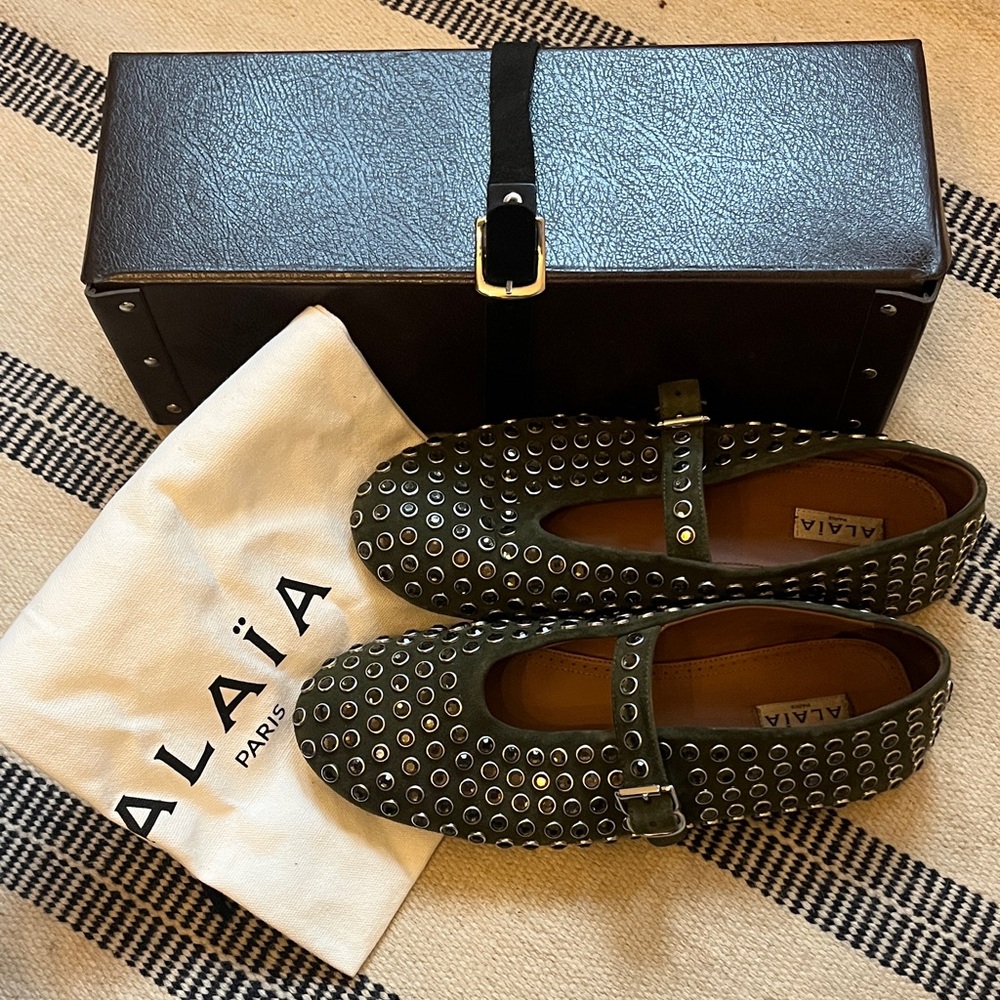 Alaia Studded Ballet Flats